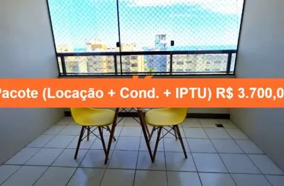Apartamento para locação na pituba, salvador-ba: 1 quarto, 1 sala, 1 banheiro, 1 vaga de garagem, 60m² de área. condomínio pituba ville.