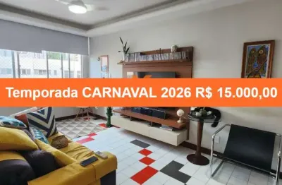 Apartamento locação carnaval 2026 no jardim apipema, salvador-ba: 3 quartos, 1 suíte, 2 salas, 3 banheiros, 1 vaga de garagem, 155,00m² de área.