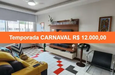 Apartamento LOCAÇÃO CARNAVAL 2026 no Jardim Apipema, Salvador-BA: 3 Quartos, 1 Suíte, 2 Salas, 3 Banheiros, 1 Vaga de Garagem, 155,00m² de Área.