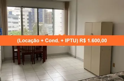 Imperdível! apartamento para locação no rio vermelho, salvador-ba: 1 quarto, 1 sala, 1 banheiro, 1 vaga de garagem, 36,00 m².