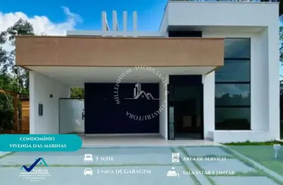 Cond. vivenda das marinas - casa em cond. na  ponta negra,  3 suítes,  área construída 160,00 m², manaus, am.