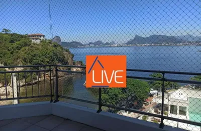 Live vende: baixou excelente apartamento com 2 quartos, sendo o terceiro reversível, vista mar, 100 m² por r$ 1.200.000 - boa viagem - niterói/rj