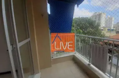 Live vende: excelente apartamento, 2 quartos, suíte, varanda, de frente, vista indevassável,1 vaga. 72m²
