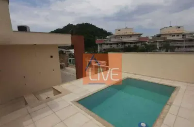 Live vende: cobertura com 3 suítes, piscina, 3 vagas  e dependência completa, 200 m² por r$ 1.400.000 - itacoatiara - niterói/rj
