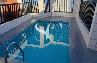 Cobertura com piscina e churrasqueira privativa com 02 suítes no bairro ocian na cidade da praia grande