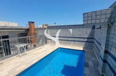 Vende-se çcobertura duplex em santos, no embaré, 2 dorms com piscina, e solarium