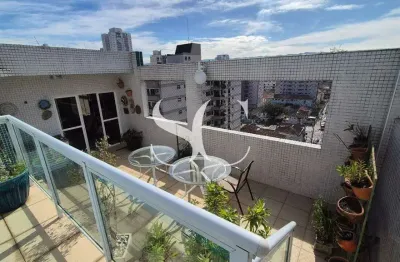 Aluga-se cobertura duplex em santos, no embaré - piscina privativa, 4 dormitórios, 1 suíte, 2 vagas.