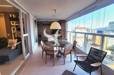 Vende-se apartamento de alto padrão em condomínio clube, 3 suítes, 2 vagas, varanda gourmet - gonzaga, santos sp