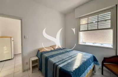 Apartamento à venda, 1 dormitório em frente à praia do embaré - santos