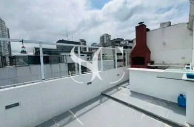 Cobertura para locação com três dormitórios na aparecida em santos.