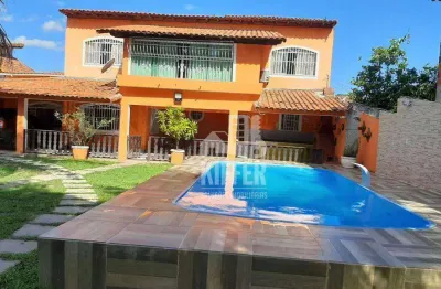 Casa com 3 quartos (2 suítes), piscina e área gourmet – centro de maricá, 360m²