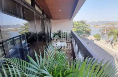 Frente-mar! vista de cinema - paradisíaca - apartamento com 4 dormitórios, 2 suítes, 3 varandas, 419 m² por r$ 2.580.000,00 - boa viagem - niterói/rj