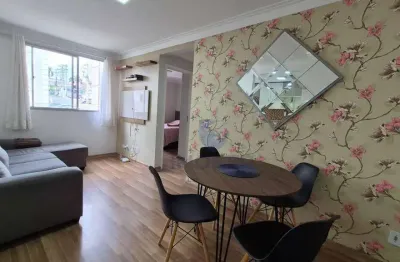 Apartamento em Suzano/SP; mobilado com 2 dormitórios; sala para dois ambientes; banheiro; 1 vaga fixa.