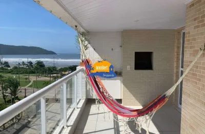Apartamento à venda em bertioga-sp, vista para o mar,  cond. frente ao mar,  2 quartos, 1 suíte, 2 salas, 2 banheiros, 2 vagas, 82,82 m²!