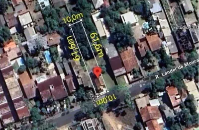 Excelente terreno plano, medindo 10,50 metros de frente e 61,6 metros frente fun