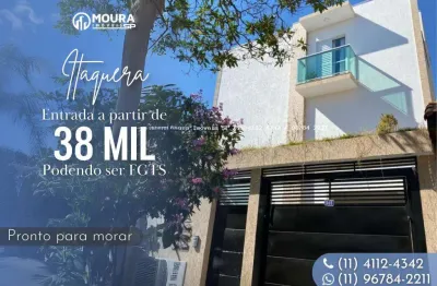 Sobrado para venda em são paulo, itaquera, 2 dormitórios, 2 suítes, 3 banheiros, 2 vagas