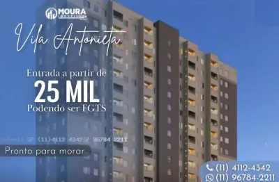 Apartamento para venda em são paulo, vila antonieta, 2 dormitórios, 1 banheiro, 1 vaga