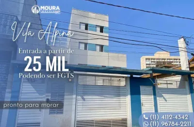 Apartamento para venda em são paulo, vila alpina, 2 dormitórios, 1 banheiro, 1 vaga
