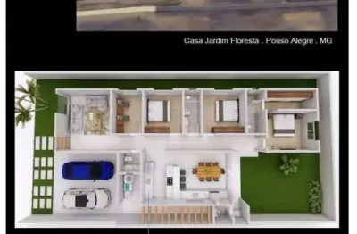 Casa com 3 quartos à venda na Rua Maria de Paiva Coutinho, 85, Jardim Floresta, Pouso Alegre
