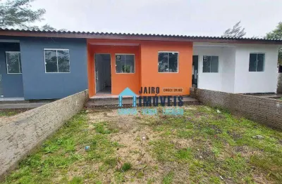 Casa nova, nunca habitada, com 2 dormitórios à venda, r$ 140.000 - centro - balneário pinhal/rs