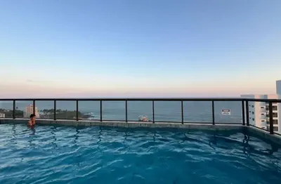 Apartamento 1 quarto com suíte varanda vista mar piscina salão de festa à venda na barra