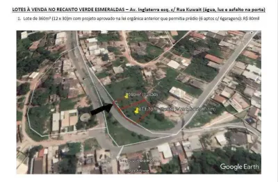 Terreno à venda no Recanto Verde, Esmeraldas 