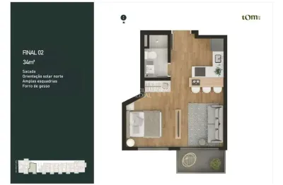 Apartamento com 1 quarto à venda na rua tomaz flores, 219, independência, porto alegre, 32 m2 por r$ 465.000