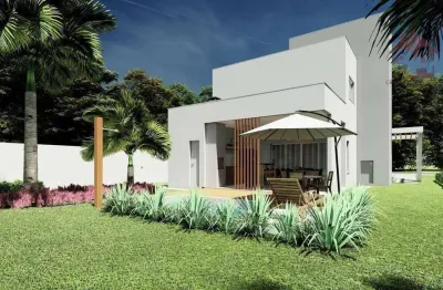Casa solta em condomínio fechado com 4 dormitórios à venda, 154 m² - abrantes - camaçari/ba