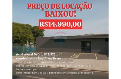 Imóvel para locação avenida general osório 813/825  - 1046 m2 área construída 491 m2