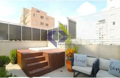 Cobertura a venda 90m²  2 dormitórios 1 suíte e 2 vagas  em moema indios sp