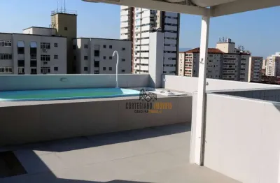 Linda cobertura com 3 dormitórios à venda, 111 m² por r$ 1.000.000 - campo grande - santos!