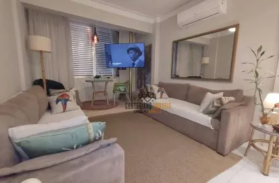 Apartamento 1 dormitório, 1 vaga, vista mar - josé menino - santos/sp