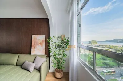 Vista mar - apartamento 2 dormitórios, 1 suíte, vista mar - josé menino - santos/sp