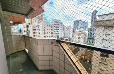 Apartamento 2 dormitórios, suíte, 1 vaga demarcada - gonzaga - santos/sp