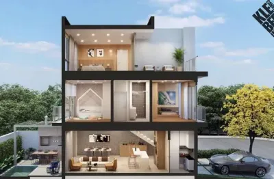 Venha morar na tranquilidade de um condominio fechado na granja viana, casa triplex com 168m² e infra estrutura de clube! poupança facilitada
