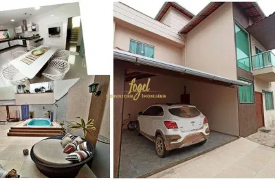 Guaruá jf - casa 5/4 (1 /4 piso inf / 4/4 piso sup) - piscina - amplo espaço gourmet - excel cozinha planejada - 7 vagas