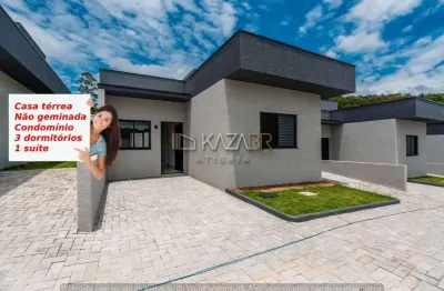 Casa térrea à venda em condomínio, 3 dormitórios (1 suíte), 71m² - $528.000 - flores da usina – atibaia/sp