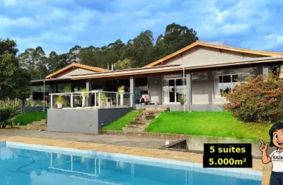 Chácara à venda, 5 suítes, piscina, 5.000m² - $1.800.000 – recanto dos palmares – atibaia/sp