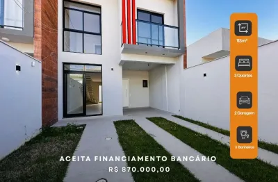 Casa para venda nova pronta para morar com 3 quartos sendo 1, 2 vagas bairro  são joão - itajaí - sc