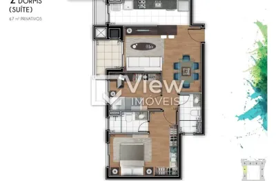 Apartamento com 2 quartos à venda na rua gago coutinho, bacacheri, curitiba, 67 m2 por r$ 683.000
