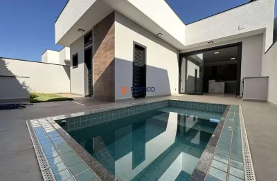 Casa térrea com piscina e 3 suítes à venda no reserva real paulínia, parque bras