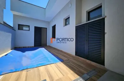 Casa térrea 3 suítes, piscina e escritório em condomínio paulínia-sp