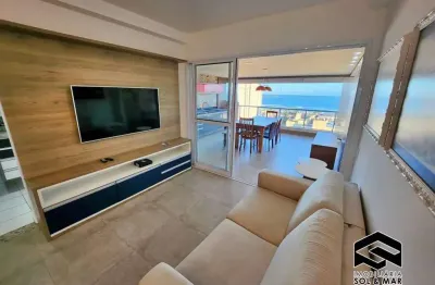 Lindo apto c/ amplo terraço gourmet e vista maravilhosa da praia da enseada