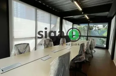 Sala comercial com 40m² com varanda de 40m², opção semi mobiliado com 2 vagas
