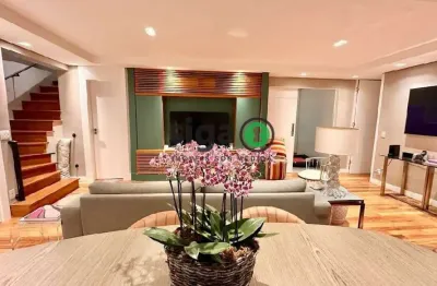 Cobertura duplex com 233m² ,3 quartos, sendo 2 suites,4 vagas no jd guedala à venda, semi mobiliado