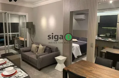 Apartamento para locação mobiliado, no brooklin, 1 quarto, 1 vaga, lazer completo!