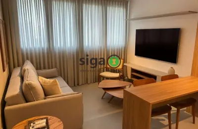 Apartamento para locação 38m² com vaga todo mobiliado localizado na chácara santo antônio, são paulo