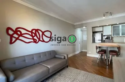 Apto com 72m² para locação, mobiliado, com 2 quartos, sendo 1 suite e 2 vagas de garagem