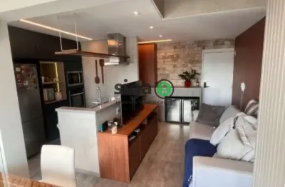 Apartamento mobiliado com 1 suíte e escritório à venda no brooklin; vista panorâmica, alto padrão e