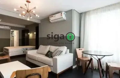 Studio para locação mobiliado, com 45m², na vila olímpia, com 1 vaga